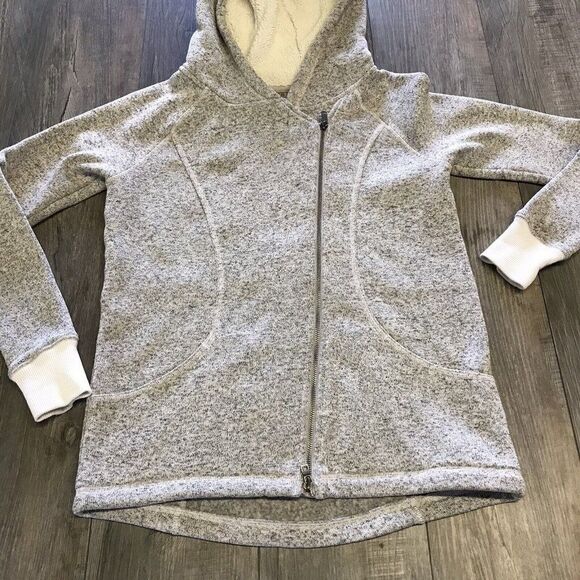 Zella Womens Gray Sweater Knit Asymmetrical ZIp Hooded Jacket Athleisure Small - Picture 7 of 12